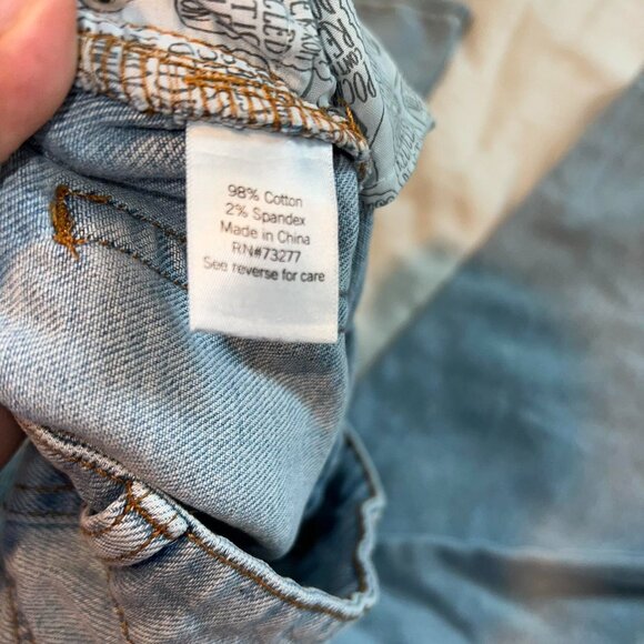 High rise wide leg ripped straight leg blue jeans - Picture 4 of 6